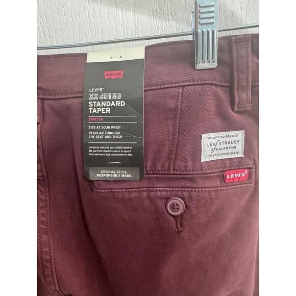 Levi's XX Chino Standard Tapered Burgandy Chino Pants Size 33 x 32 trendy comfy - Picture 6 of 12